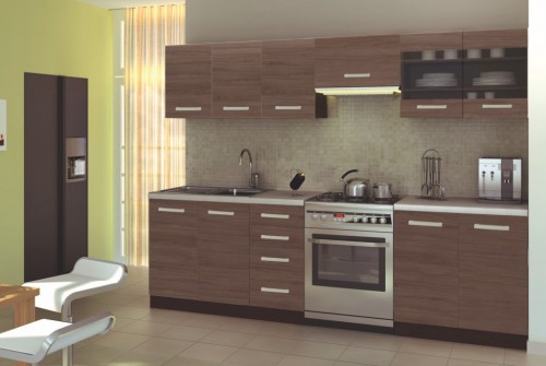 Кухня AMANDA 1 HALMAR 260 см. 	коричневый