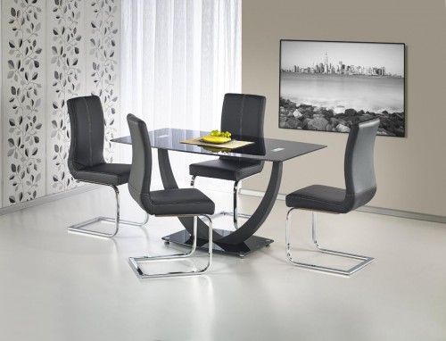 Стеклянный обеденный стол Halmar Anton 140x80x75 см Черный