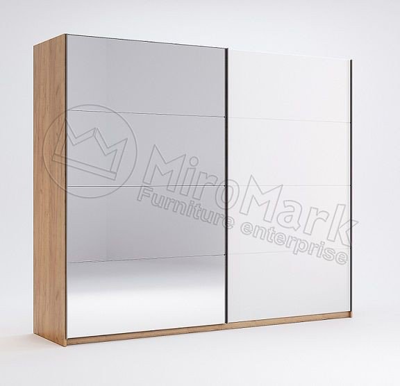 ШАФА-КУПЕ Асті 2,5м (*Двері Глянець Білий/Дзеркало*) AS-18-WB МіроМарк