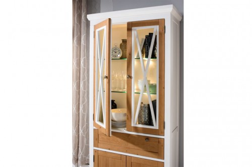 Вітрина  AVIGNON 12 SZYNAKA білий / сосна кармель