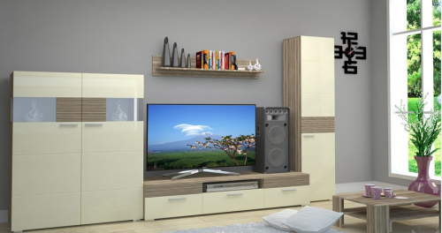 Комплект в вітальню Bolonia 2 Blonski дуб каньйон/крем глянець