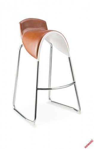 Барный стул HALMAR H-71 белый/светло-коричневый