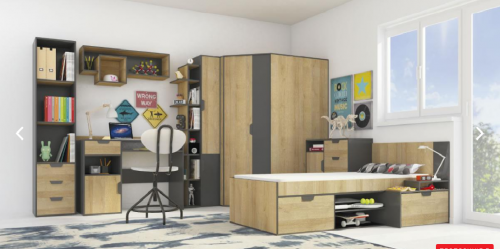 Детская NANO System В Meblar графит / дуб Ривьера, графит / енигма