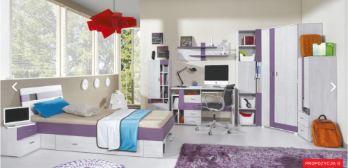 Дитяча Next B Meblar сосна білена / віола (Viola) або сосна білена / земля (Earth)