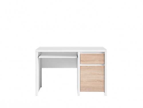 Стіл письмовий KASPIAN BIU1D1S / 120 BRW білий / дуб sonoma