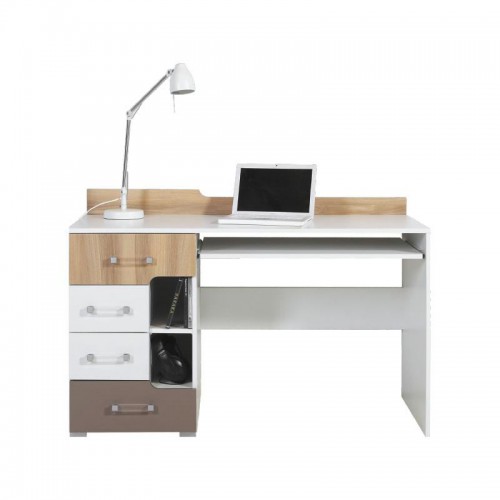 Стол компьютерный BL13 Blog Meblar цветов вяз / белый люкс / капучино