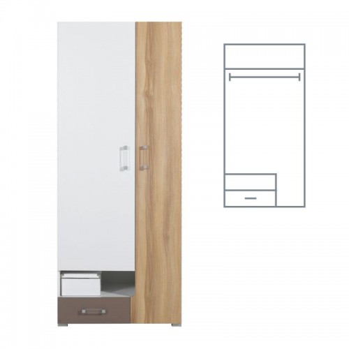 Шкаф BL3 Blog Meblar цветов вяз / белый люкс / капучино