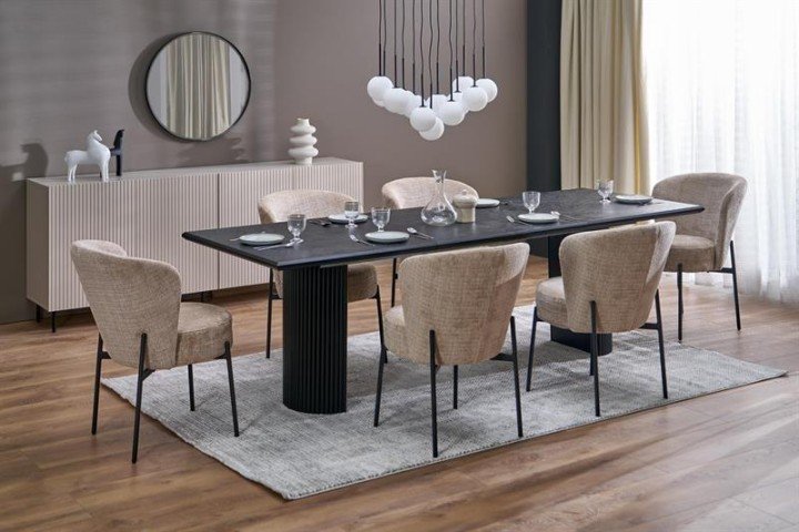 Розкладний стіл BOLERO 160-250x90x78 см натуральний дуб/чорний