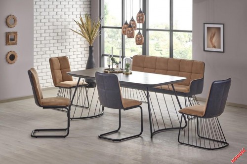 Обідній стіл BOSTON Halmar 180/90/76 cm Базальтовий+Чорний