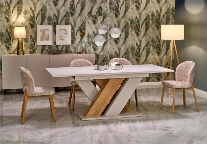 Раскладной стол BRANDON 160-200/90 см кашемир/кремонский дуб