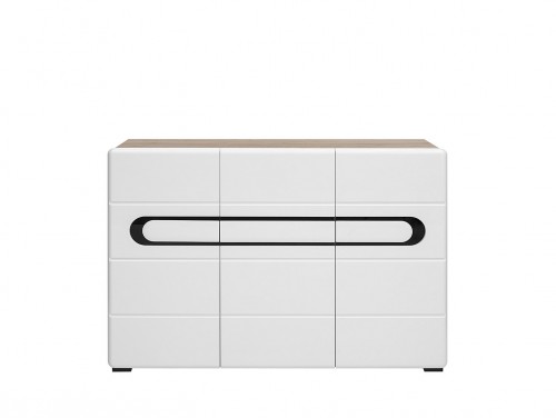 Комод KOM3D2SW/11/15 ​Byron BRW дуб сан remo світлий / глянець білий