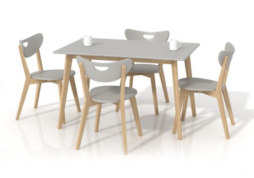 Обеденный стол Halmar Lorrita 120x80x73 см Серый/Береза