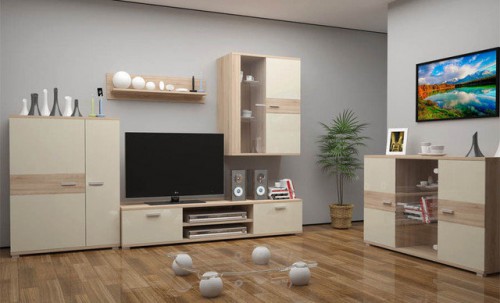 Вітальня Cleo 1 Blonski дуб Сонома/цукровий глянець