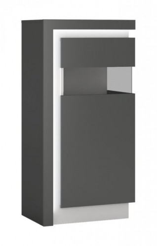 Тумба 1D права LYON LYOV02P WOJCIK темно-серый / платинум