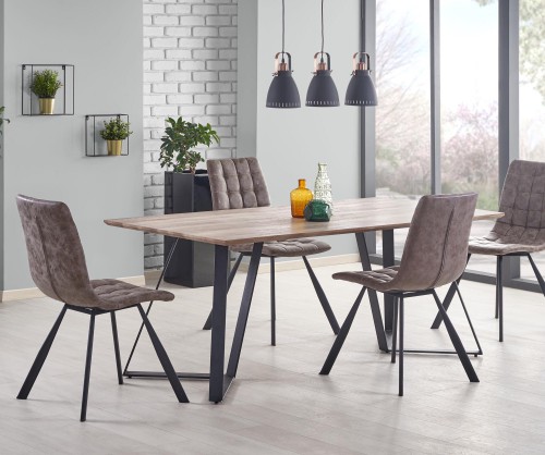 Комплект обідній HALMAR стіл CALGARY  і стільці K-280 180/90/76 cm Горіх-Чорний