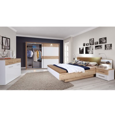 Спальня Cartago Forte белый / белый глянец / дубовая доска