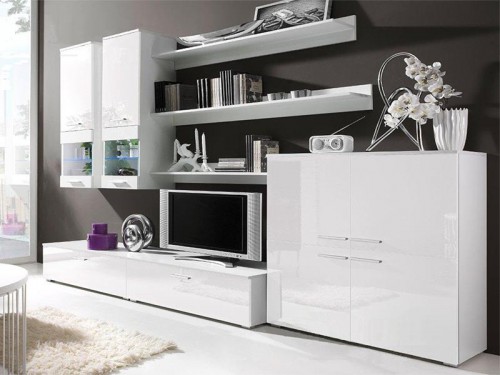 Вітальня Como Cama білий/білий глянець