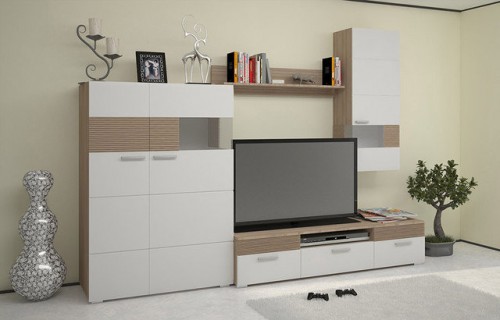 Комплект в вітальню Сomforti 1 Blonski дуб Сонома трюфель/білий глянець