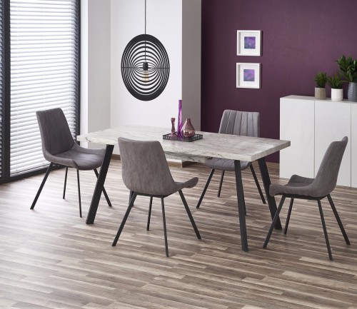 Комплект обідній HALMAR стіл DALLAS  і стільці K-279 160-220/90/76 cm Мармур-Чорний