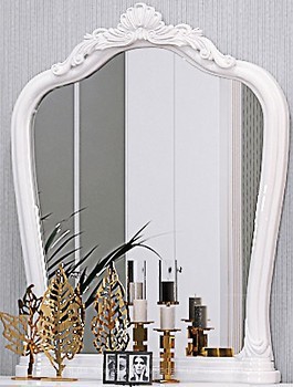 ​ЗЕРКАЛО Луиза + ОПЦИЯ Корона МироМарк глянець білий