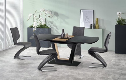 Стол раскладной Halmar Farrel 160-200 / 90/77 cm Черный / Орех