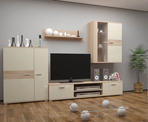 Вітальня Cleo 4 Blonski дуб Сонома/цукровий глянець