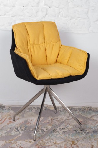 Кресло поворотное Palma Nicolas черно-желтое