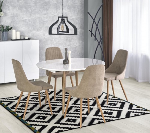 Комплект обеденный HALMAR стол EDWARD и стулья K-285 120-200 / 100/75 Белый Дуб Сан Ремо