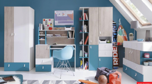 ​Детская PLANET System С Meblar Белый Люкс / Дуб / Mоре