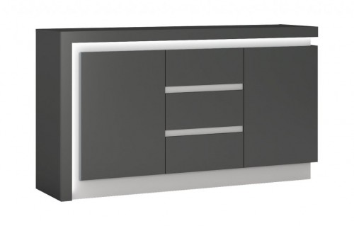Комод 2D-3S LYON LYOK01 WOJCIK темно-серый / платинум
