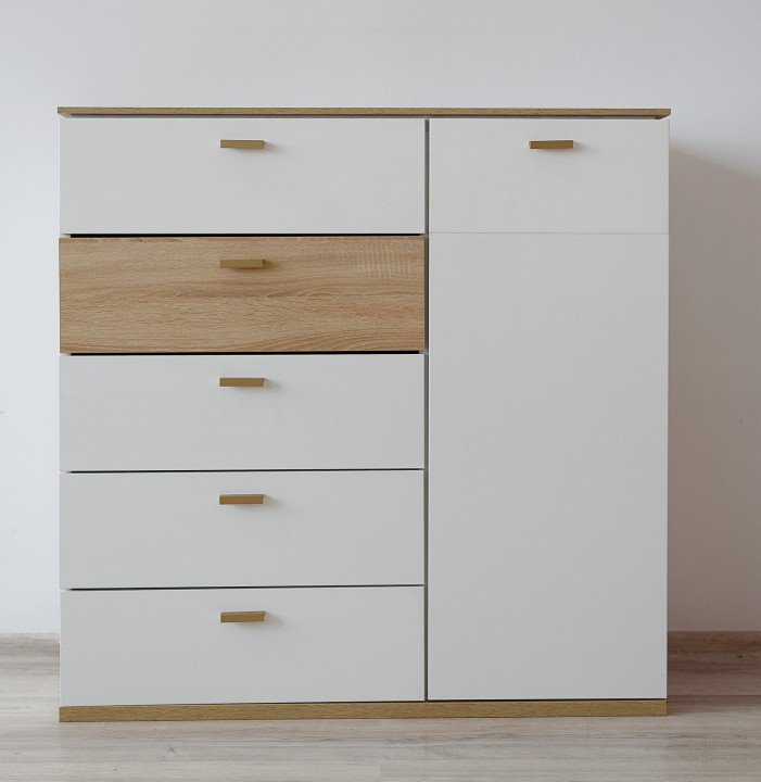 Комод W1000 Embawood Верона Белый, Дуб Сонома