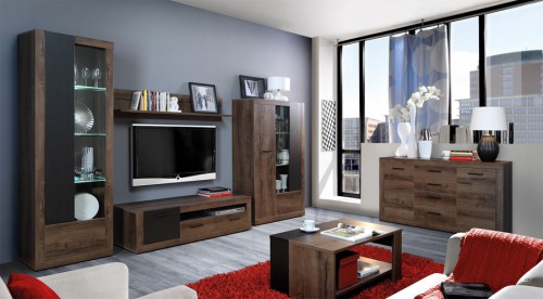 Вітальня TRASS Forte дуб чорний / дуб благородний