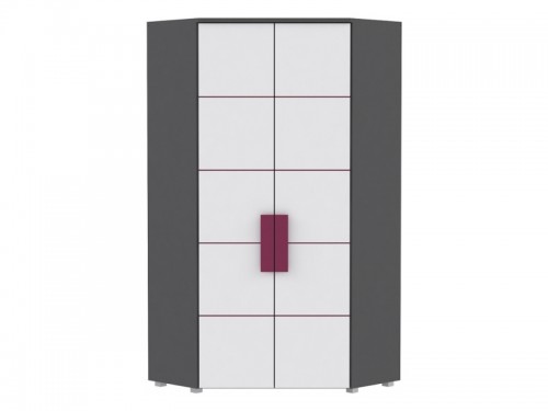 Шкаф угловой LBLS89-P83 LIBELLE FORTE серый матовый/белый/фиолетовый