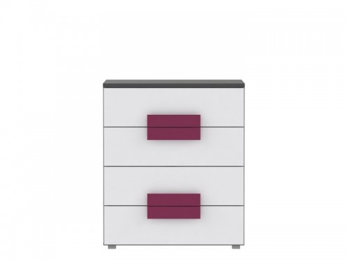 Комод LBLK34-P83 LIBELLE FORTE серый матовый/белый/фиолетовый