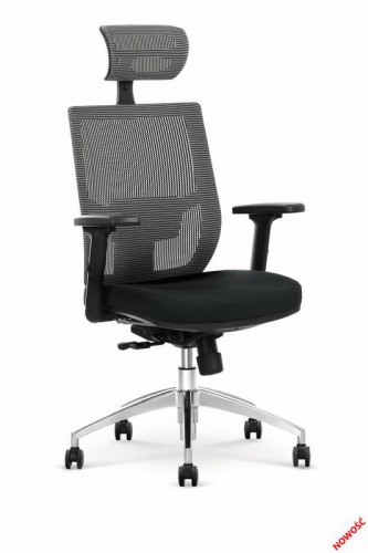 Крісло Halmar ADMIRAL Сірий Чорний