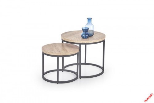 Журнальний столик HALMAR OREO (комплект 2 штуки) Дуб Сан-Ремо Чорний