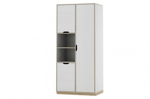 Шафа 3-х дверна  Happy 02 SZYNAKA біла сибірська модрина / бук