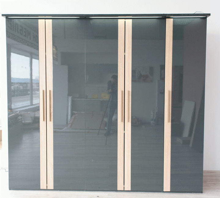 Гардероб 5-х дверний Embawood Капрі Oak sonomo/Grey