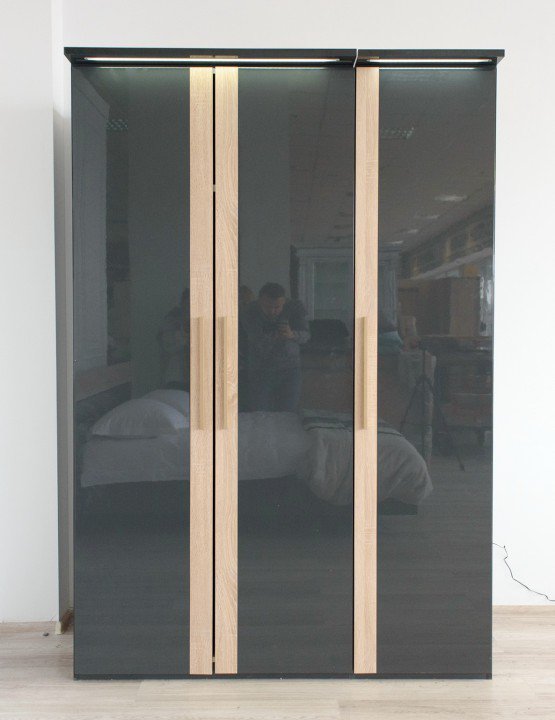Гардероб 3-х дверний Embawood Капрі Oak sonomo/Grey