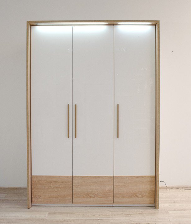 Гардероб 3-х дверний Embawood Верона Білий, Дуб сонома