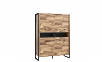 Шкаф низкий HUDS422-C791 Hud FORTE Бетон темно серый | дуб