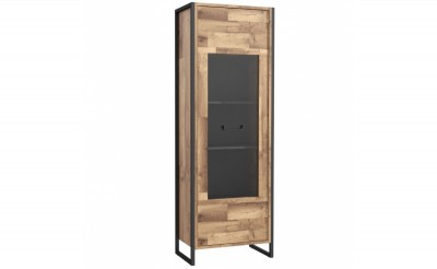 Витрина HUDV711-C791 Hud FORTE Бетон темно серый | дуб