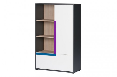 Стелаж IKAR 12 SZYNAKA графіт / білий /сосна авола