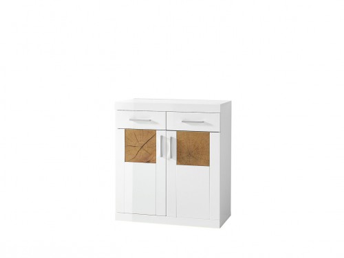 Комод Boca KOM2D2S / 9/8 BRW белый / белый лак / сердцевина дуба