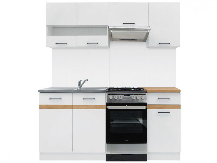 JUNONA LINE 170 Кухня белый/белый глянец BRW