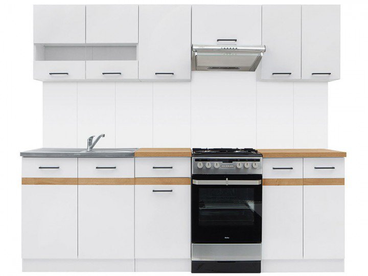 JUNONA LINE 230 Кухня белый/белый глянец BRW