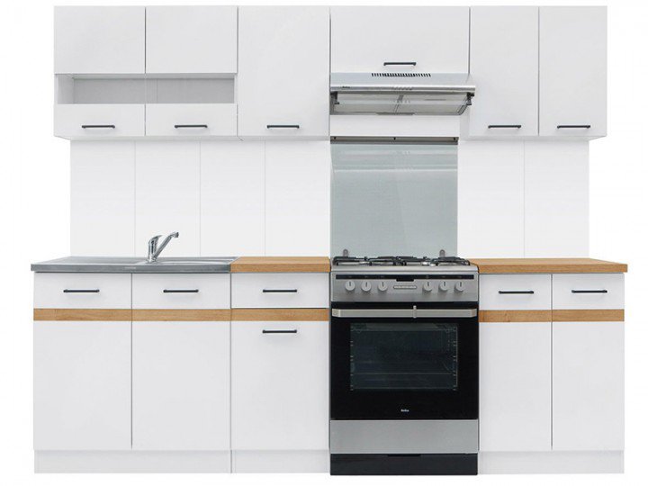 JUNONA LINE 240 Кухня белый/белый глянец BRW