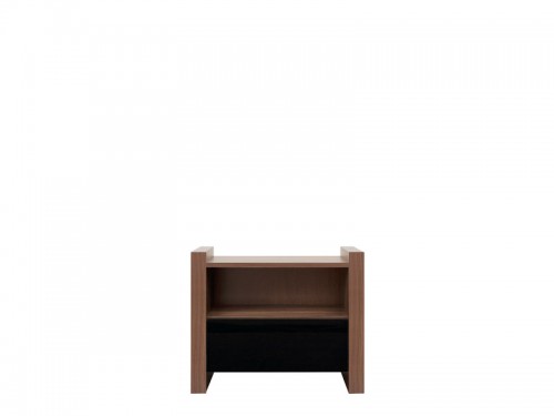 Тумба приліжкова KOM1S Venom BRW горіх merano / чорний глянець