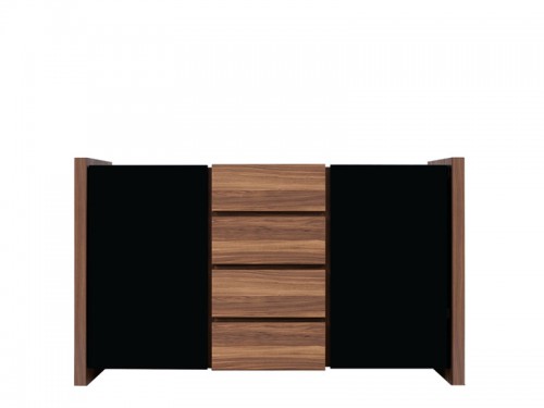 Комод KOM2D4S Venom BRW орех merano / черный глянец
