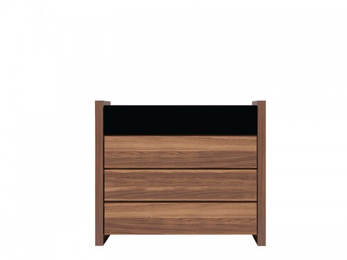Комод KOM4S Venom BRW орех merano / черный глянец